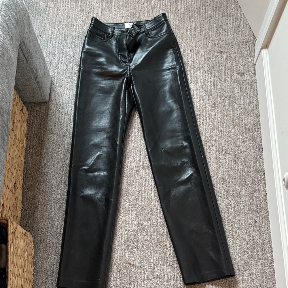 ARITZIA Wilfred Black Leather Women Jeans